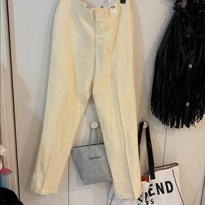 Vintage Polo Ralph Lauren New Mens Dress Pants SZ.34 Flax Linen Natural Italy
